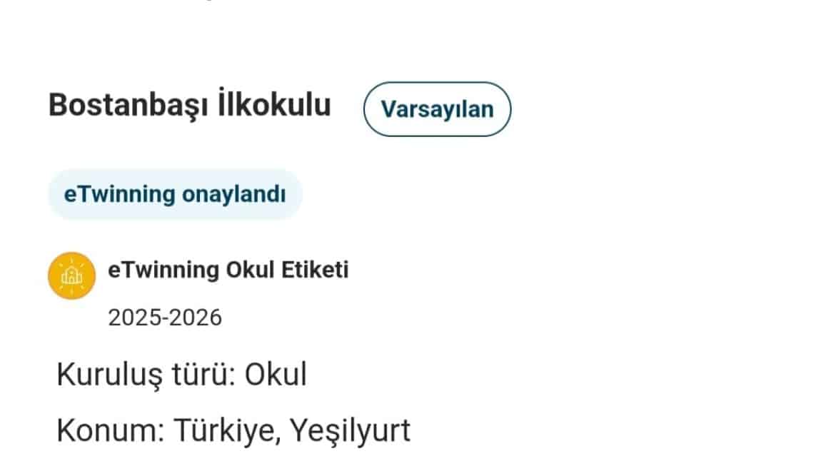 Okulumuz eTwinning okul etiketi aldı. 